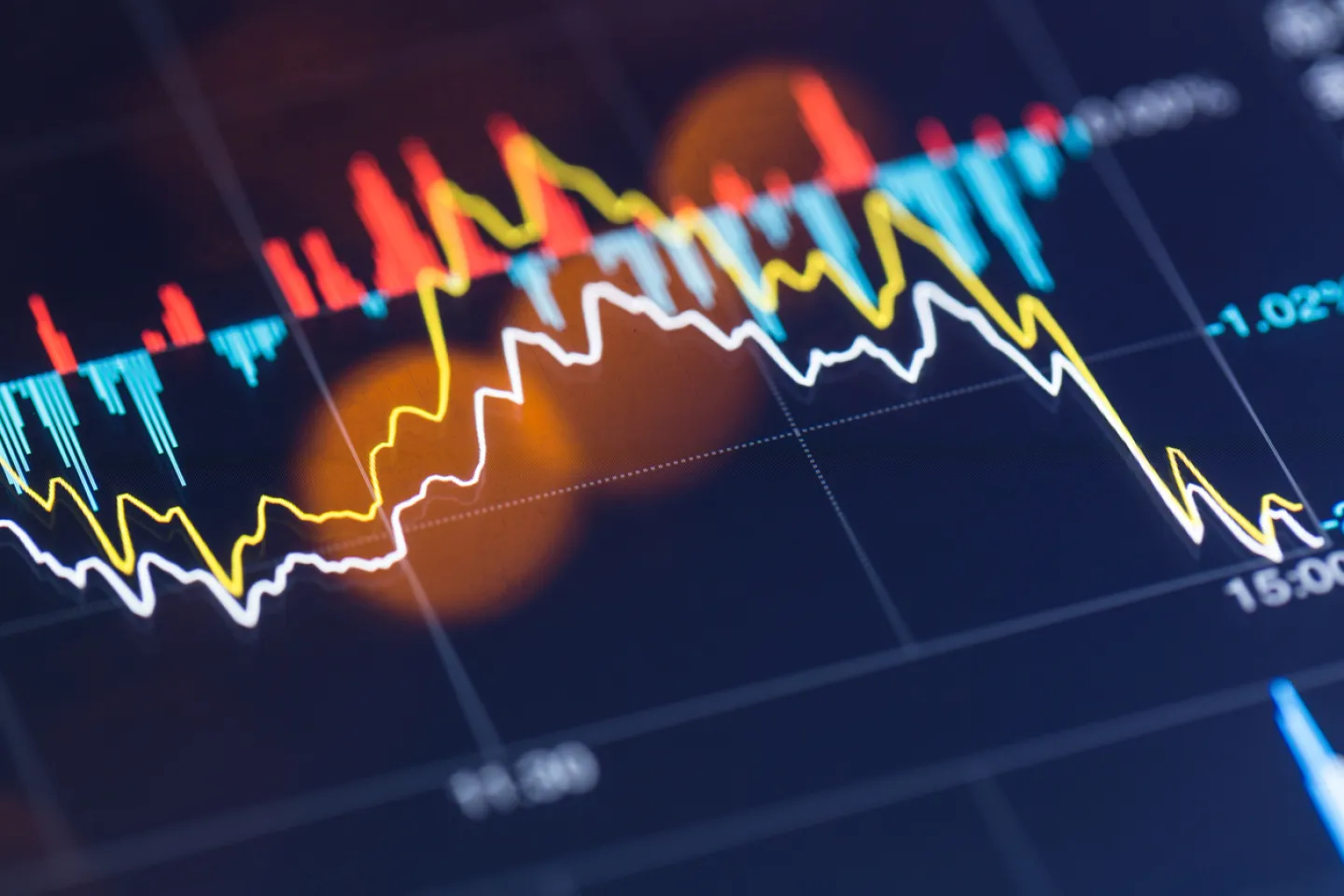 Stock graphic on screen